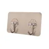 Stainless steel double-hook, traceless brushed grey bathroom clothes, double-row hook, nail-free adhesive hook, cross-border foreign trade supply Item Picture